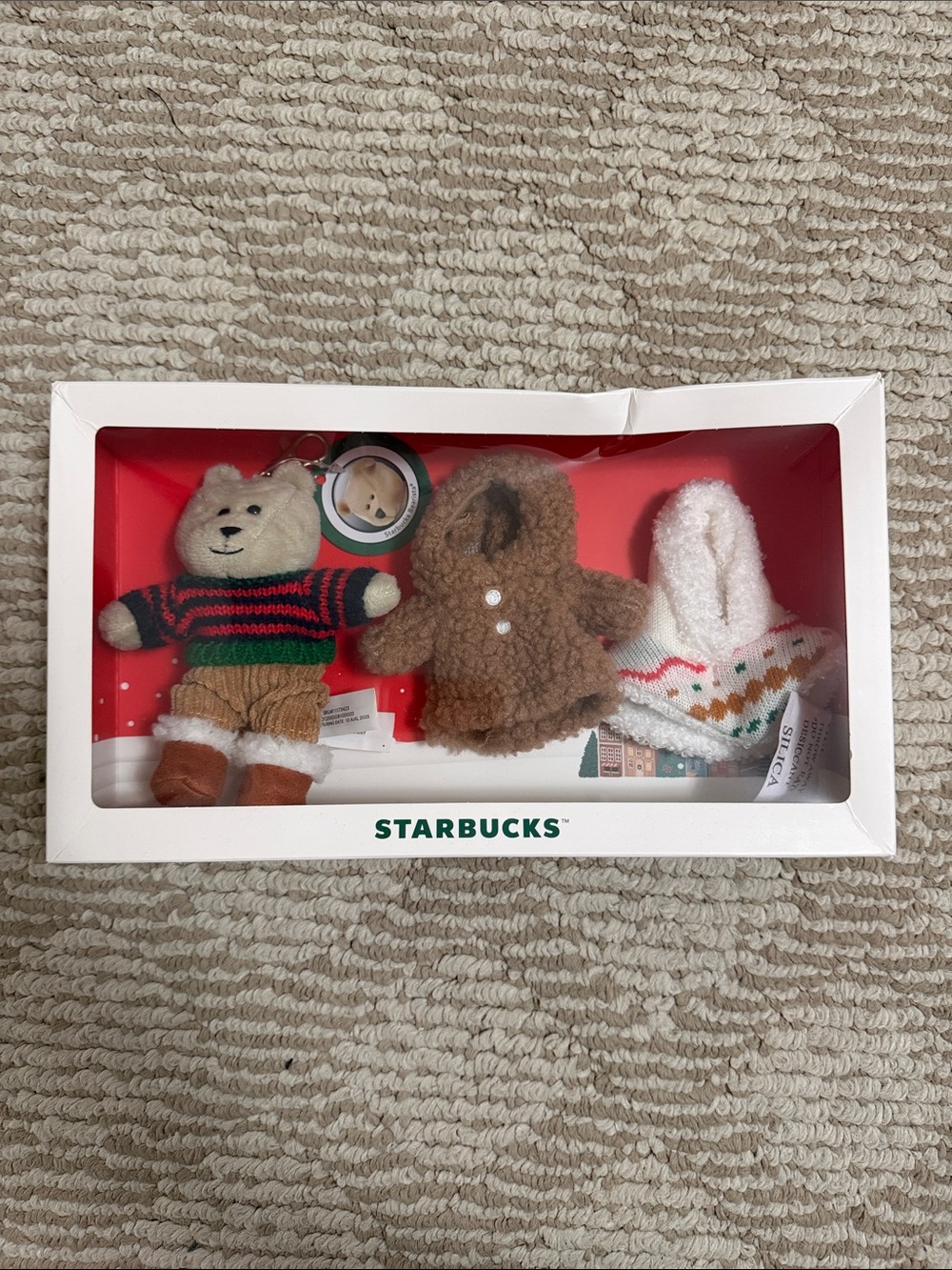 NWT STARBUCKS KEYCHAIN BEAR MINI COOKIE HOUSE 2025 HOLIDAY COLLECTION